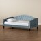 Baxton Studio Benjamin ModernLight Blue Velvet Upholstered and Dark Brown Finished Wood Full Size Daybed 200-12560-ZORO - alternate 5